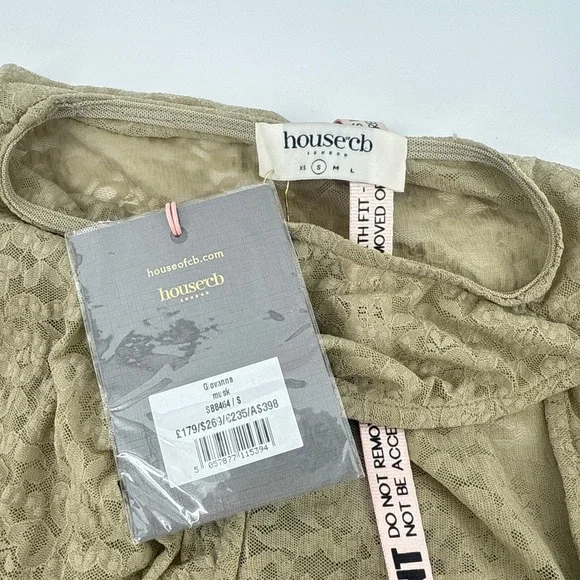 NWT House of CB Giovanna Musk Lace Long Sleeve Maxi Dress Cut Out Small Sexy - Picture 10 of 14